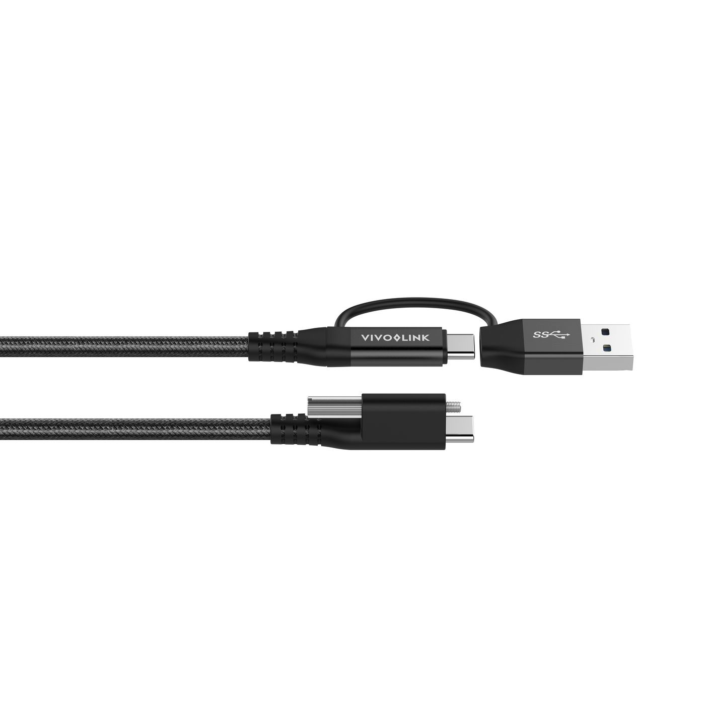 Cavo USB con connettore USB-C a un'estremità e USB-A all'altra.