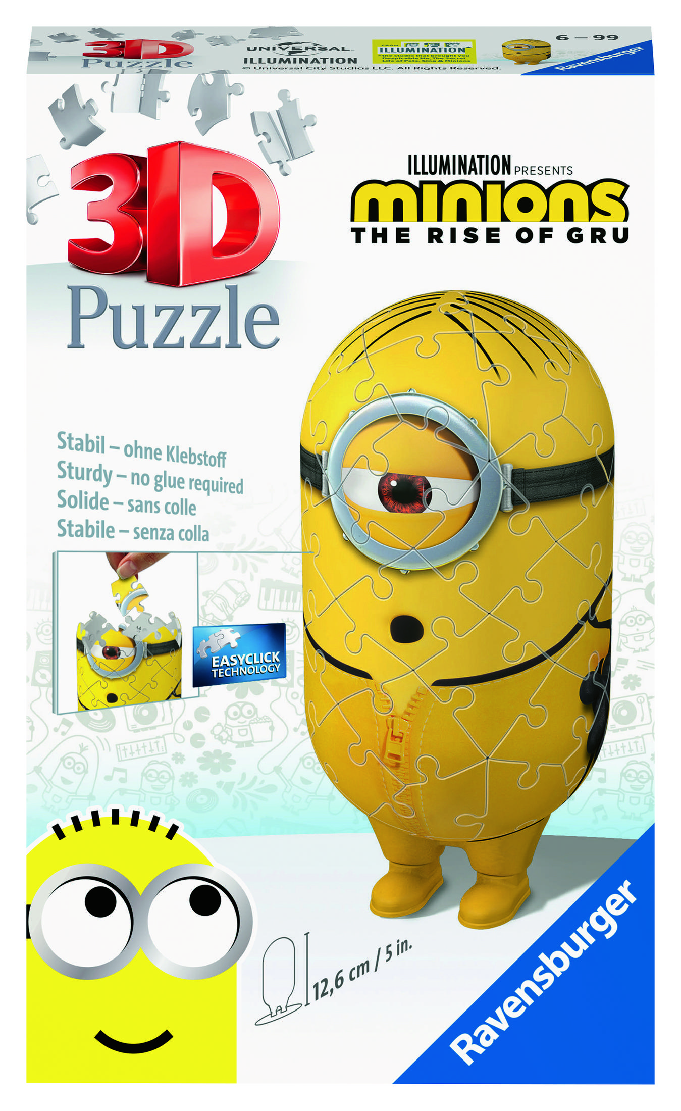 Minions 3D-Puzzle-Box mit einer Minion-Figur.