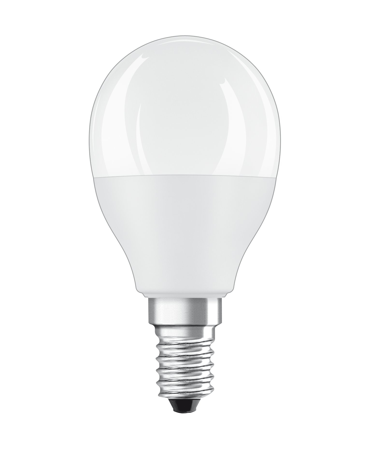Ampoule LED blanche sur fond blanc.