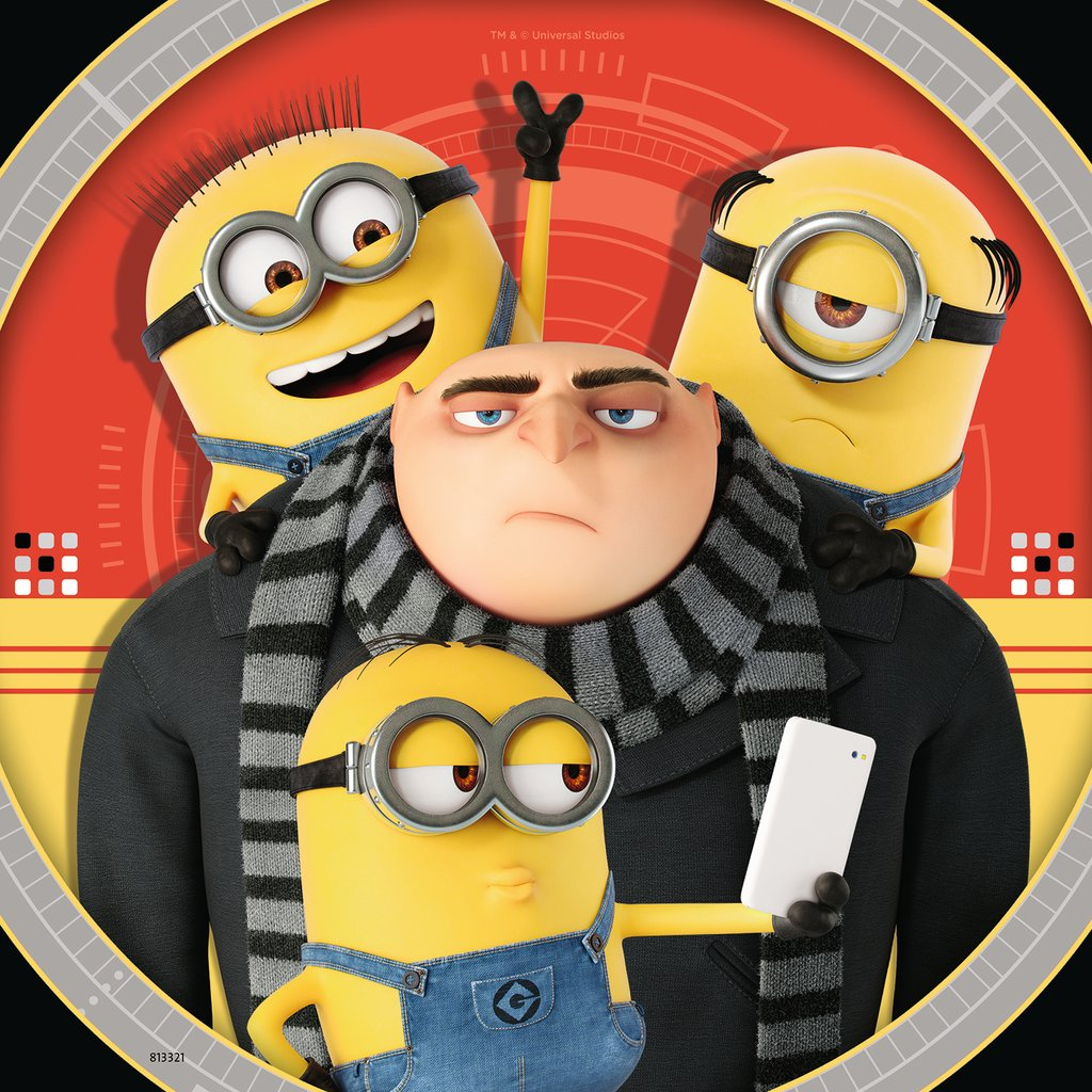Minions und Gru aus Ich - Einfach unverbesserlich, in spielerischer Komposition.