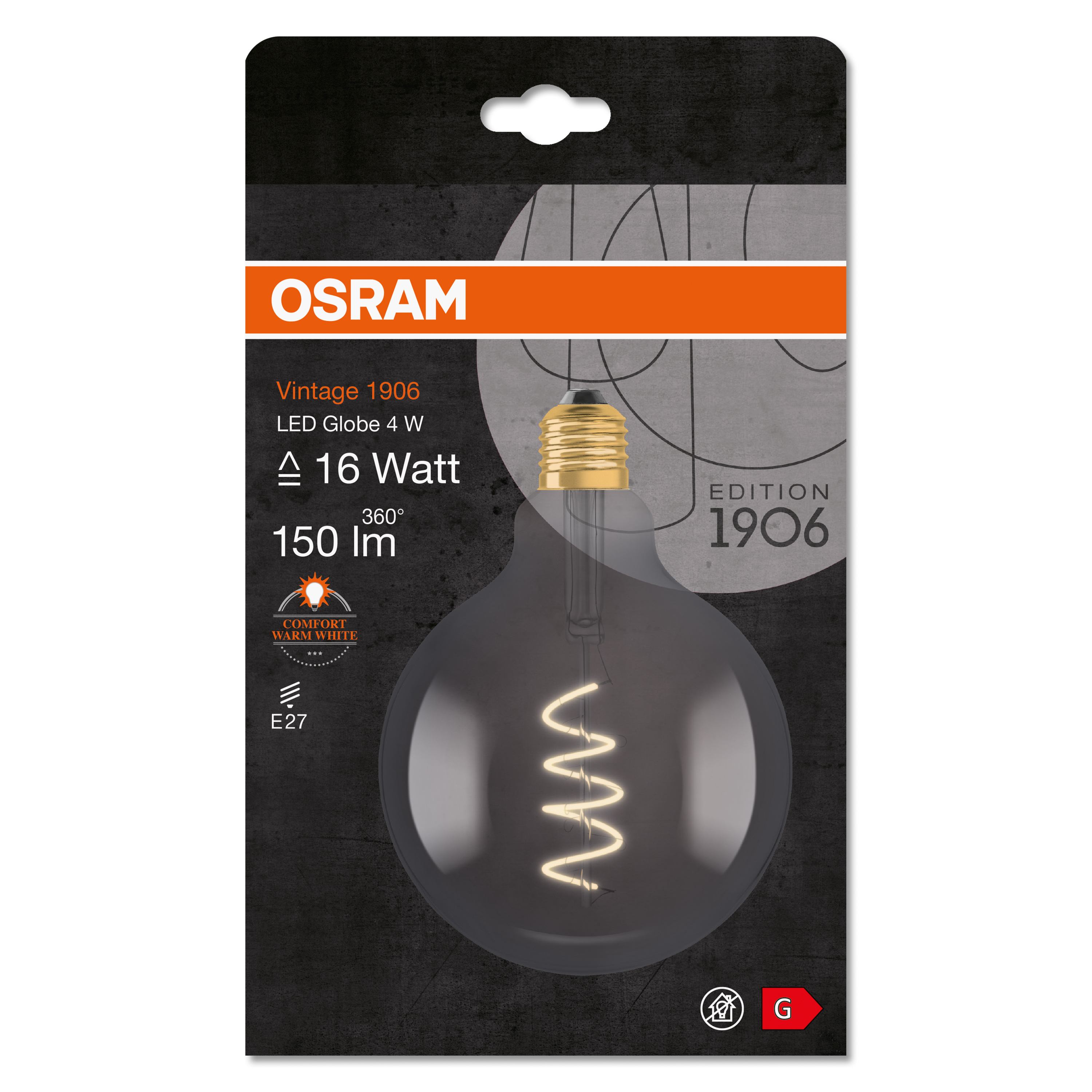 Eine weiße Leuchtstoffröhre mit Doppelröhre und weißem Sockel, OSRAM-Logo sichtbar.