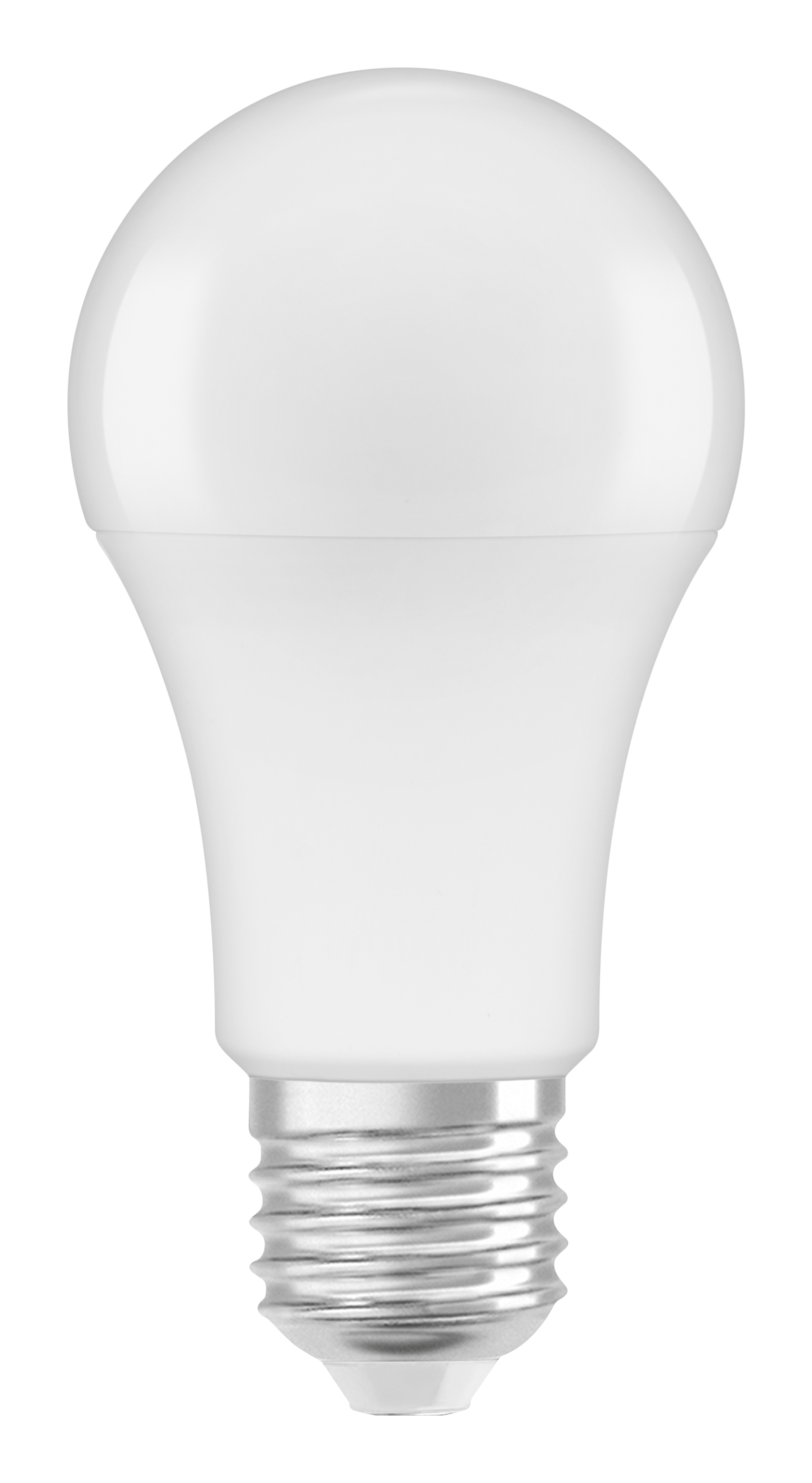 Biała żarówka LED ze srebrną podstawą.