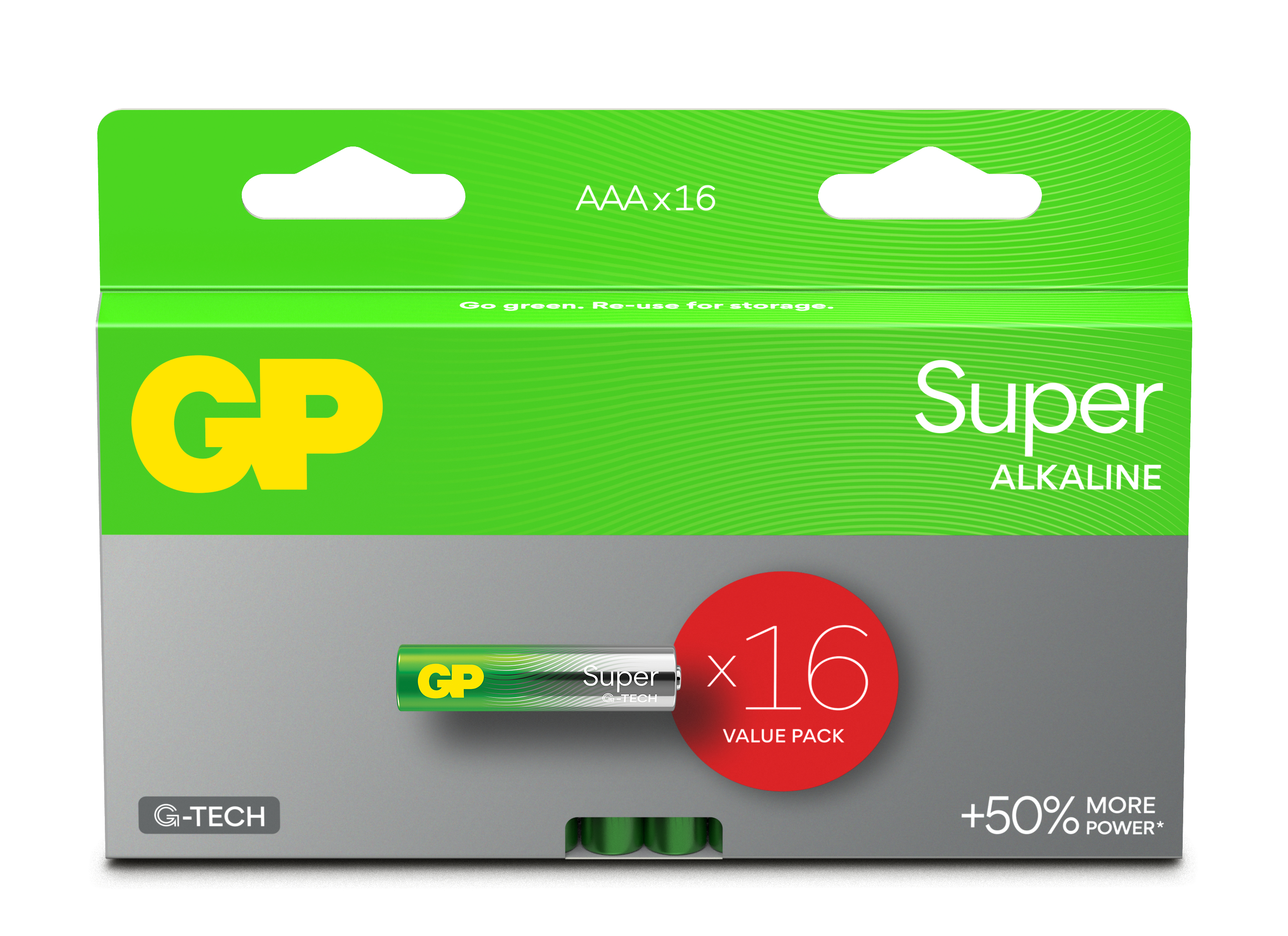 Confezione di batterie verde e grigio con batterie.