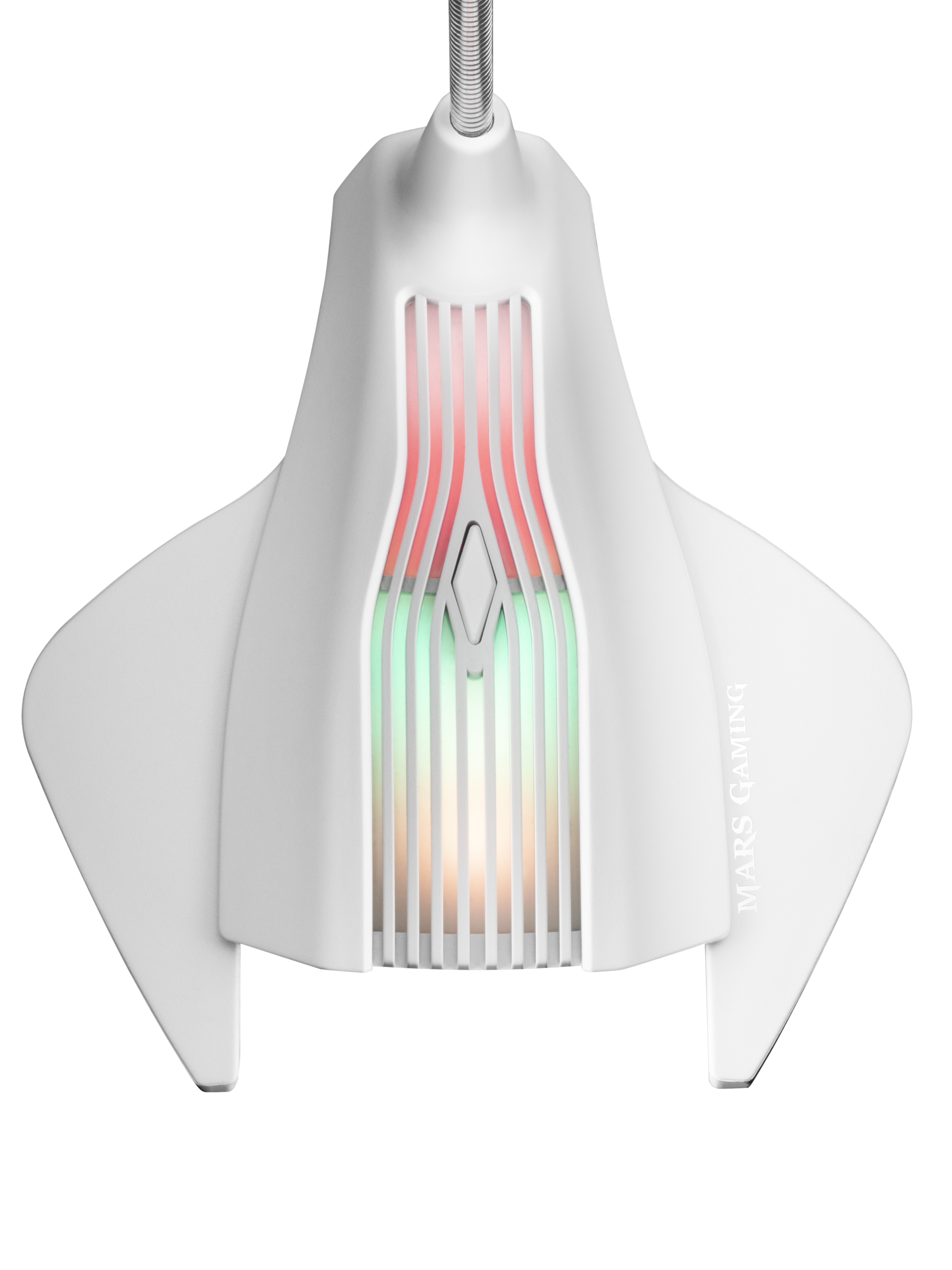 Ratón gamer blanco con diseño único y texto MARS GAMING.