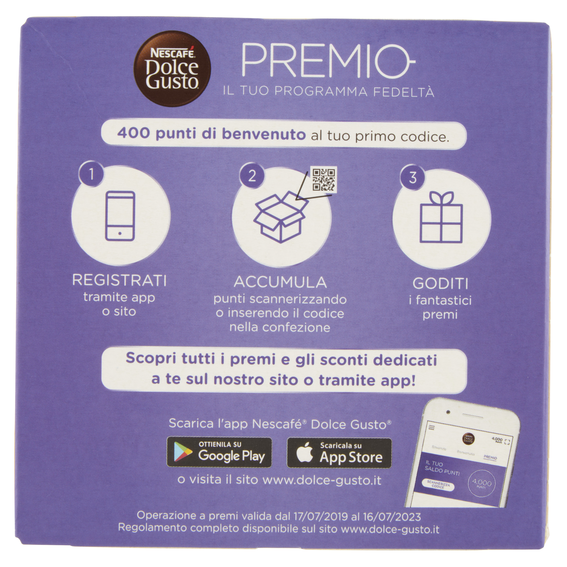 Programma fedeltà Nescafe Dolce Gusto: Registrati, accumula punti, goditi premi.