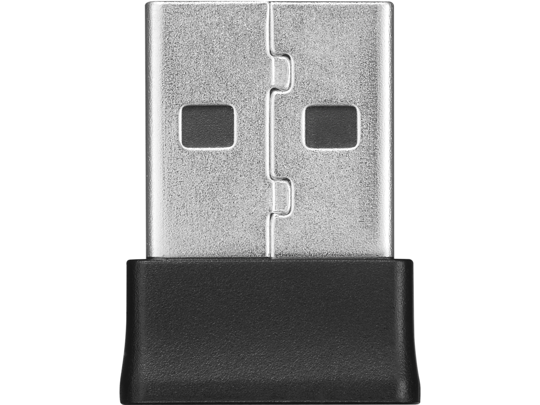 Czarny adapter USB z prostokątnym korpusem.