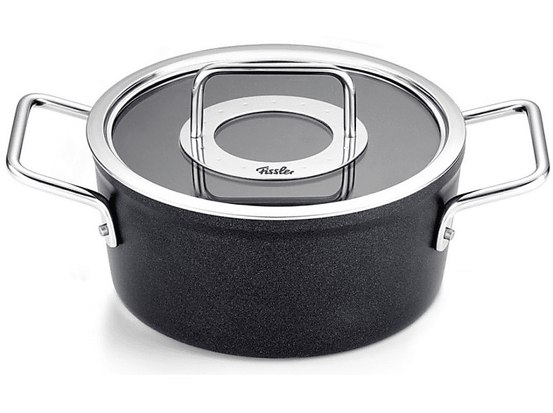 Fissler Adamant - Rostiera in alluminio (diametro 28 cm, 4,3 l) rivestita con coperchio in metallo, antiaderente, compatibile induzione