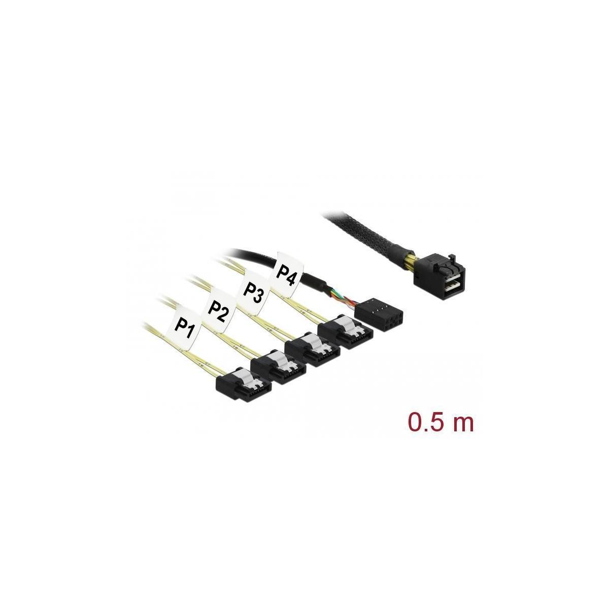 Cavi multipli con connettori etichettati P1, P2, P3 e P4. Il cavo è lungo 0,5 m.