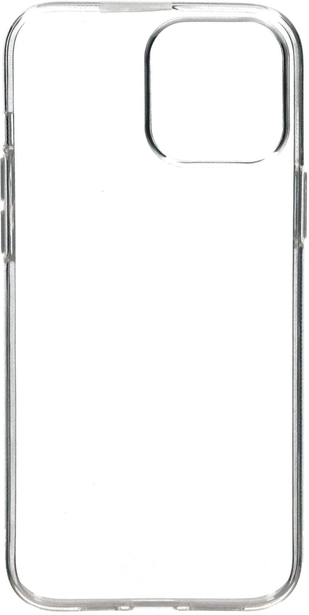 A clear phone case. The case is transparent, showing the phone's shape.