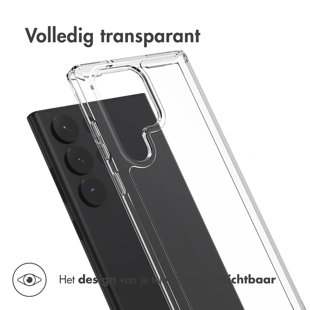 Phone in a clear case. The case is being removed to show the phone.