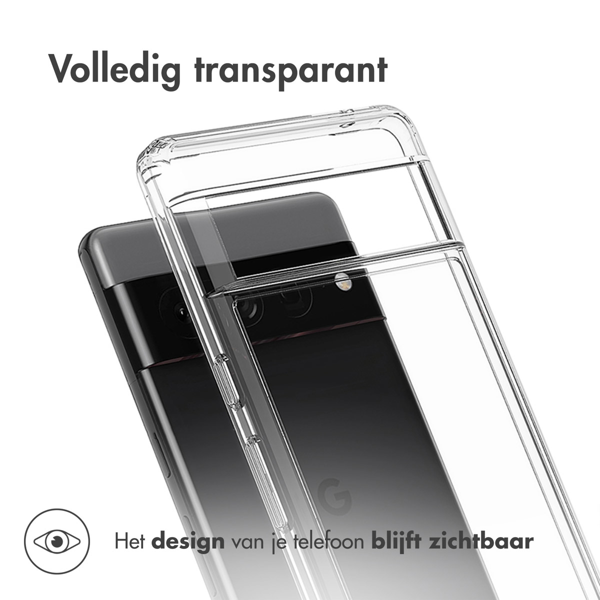 Coque de téléphone transparente sur un téléphone. Le téléphone est noir, l'étui transparent.