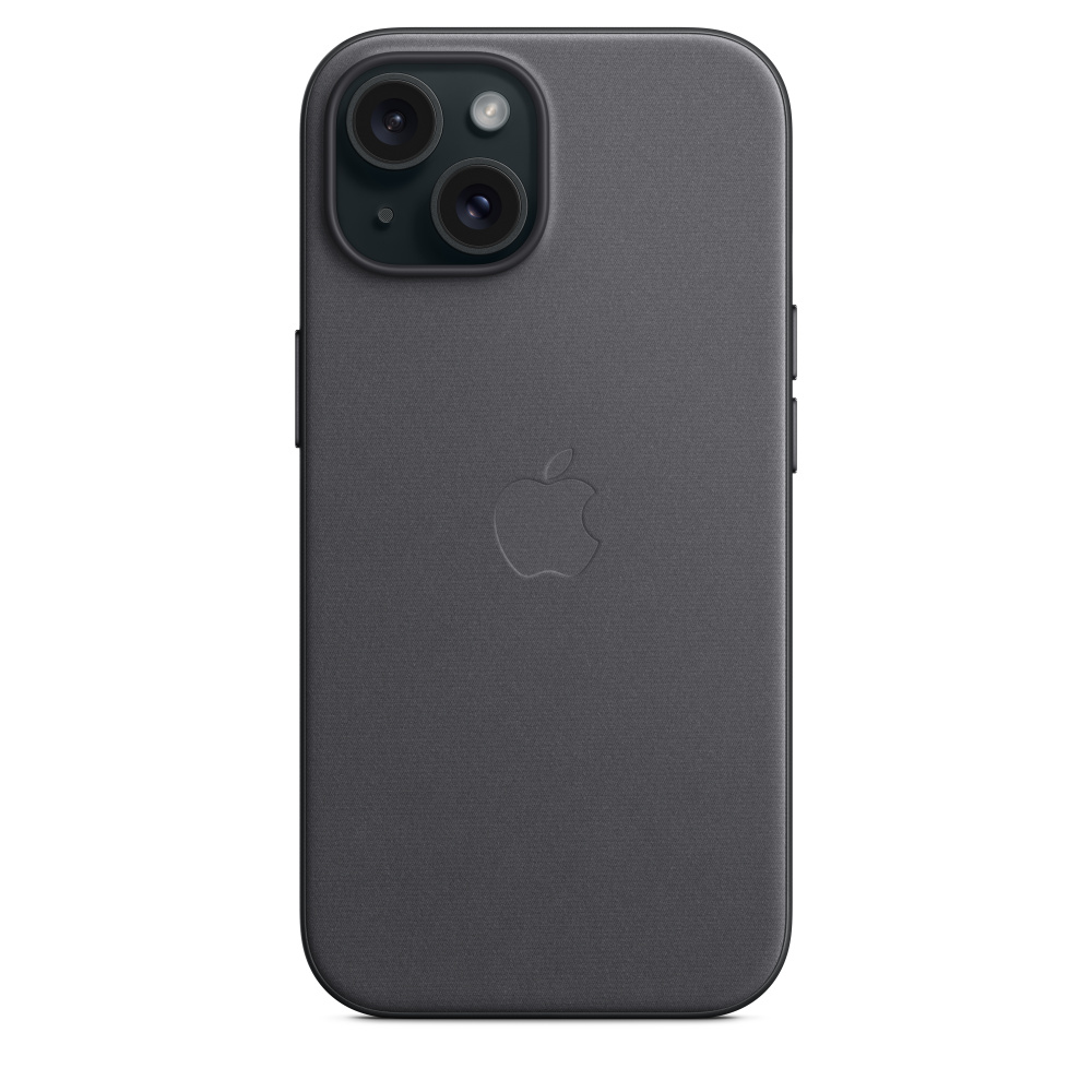 Een grijze iPhone met een hoesje op de achterkant, met de cameramodule.