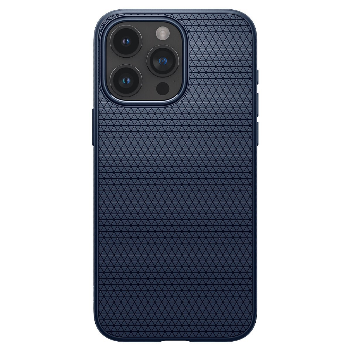 Custodia blu navy con un motivo strutturato.