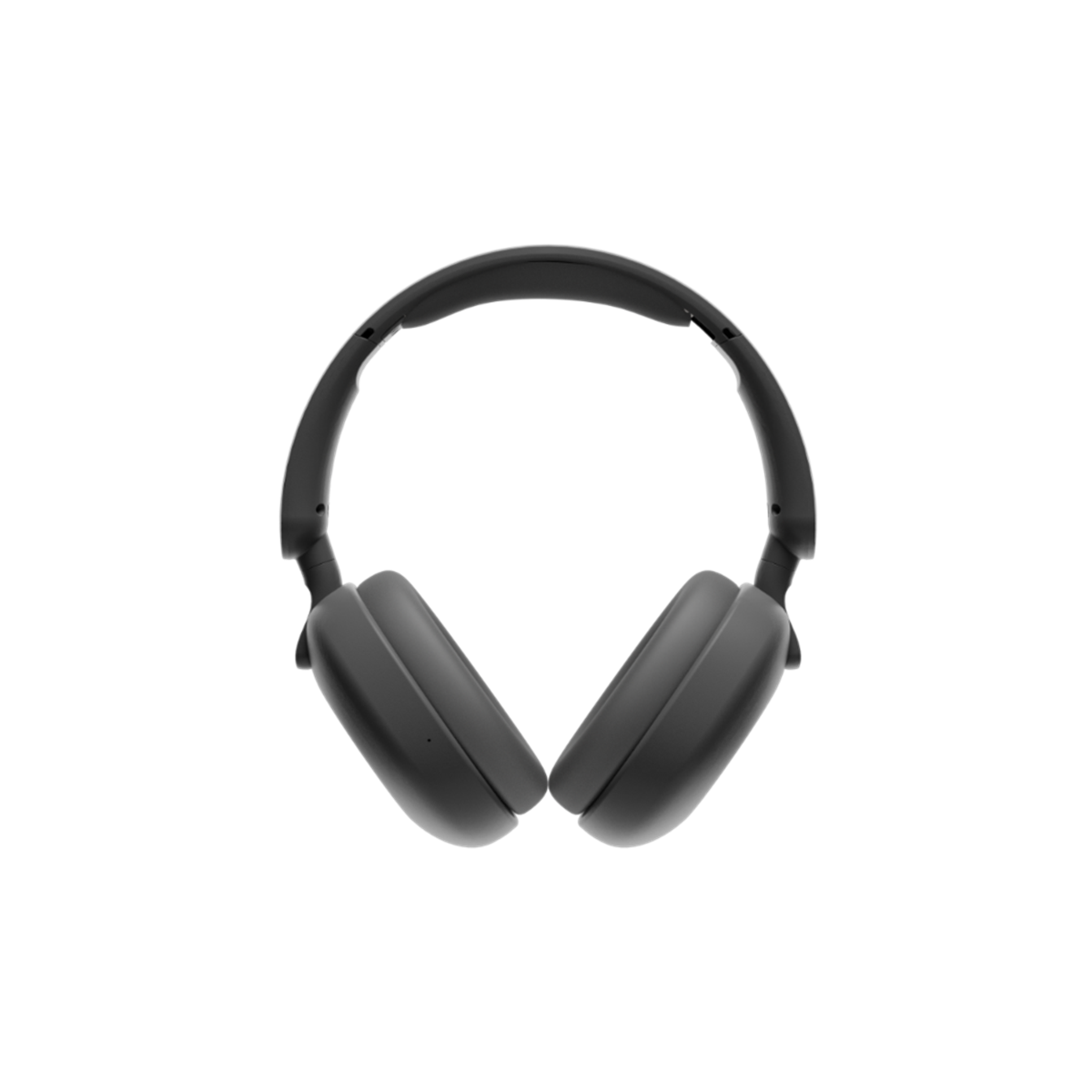 Casque noir sur fond noir. Le casque est incliné vers le spectateur.