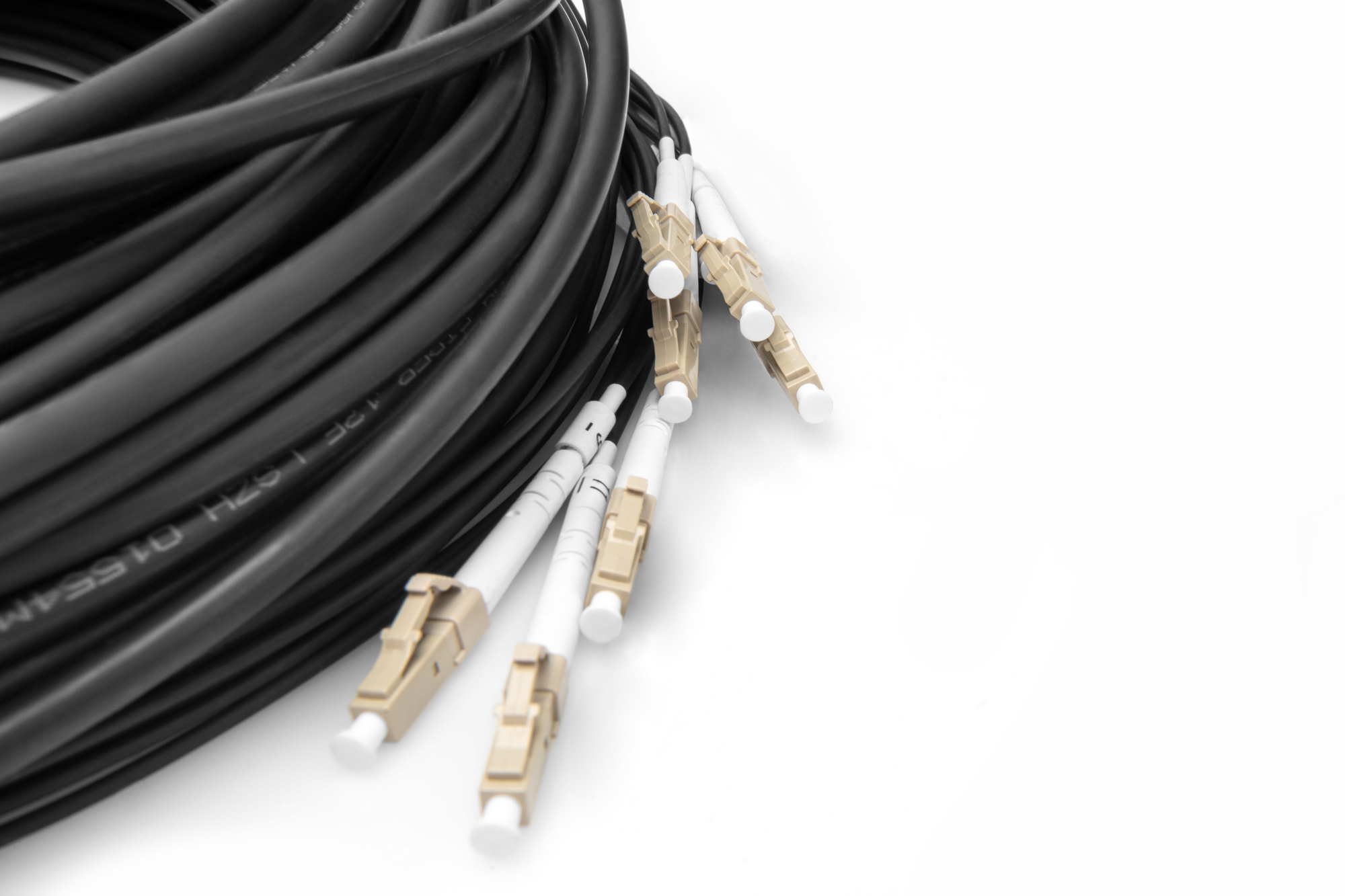 Cavo USB-C a Lightning bianco davanti ai dispositivi: iPad, iPhone.