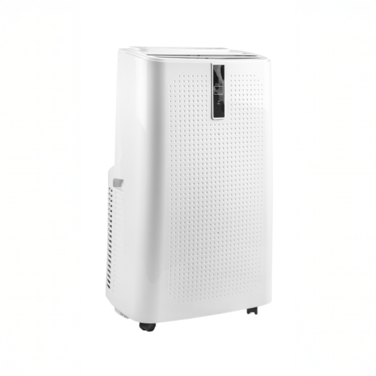 Witte airconditioner op een witte achtergrond.