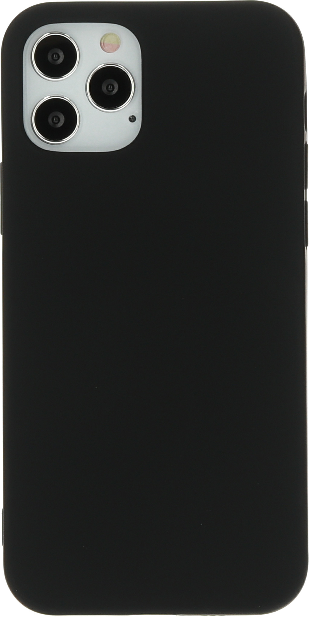 A black phone case with a camera. The phone is plain and the case is smooth.