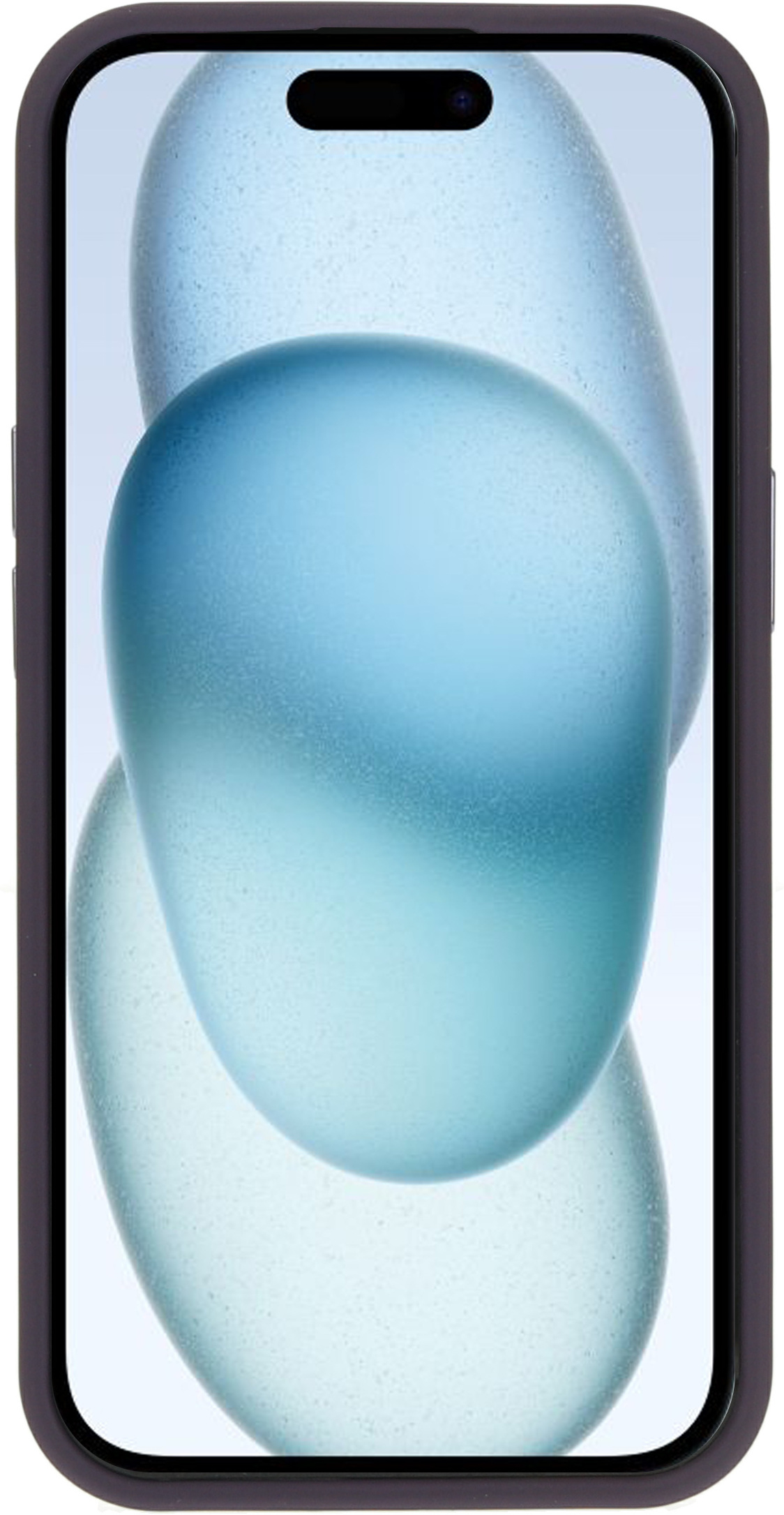 Telefoon met blauwe en blauwgroene abstracte vormen op het scherm.