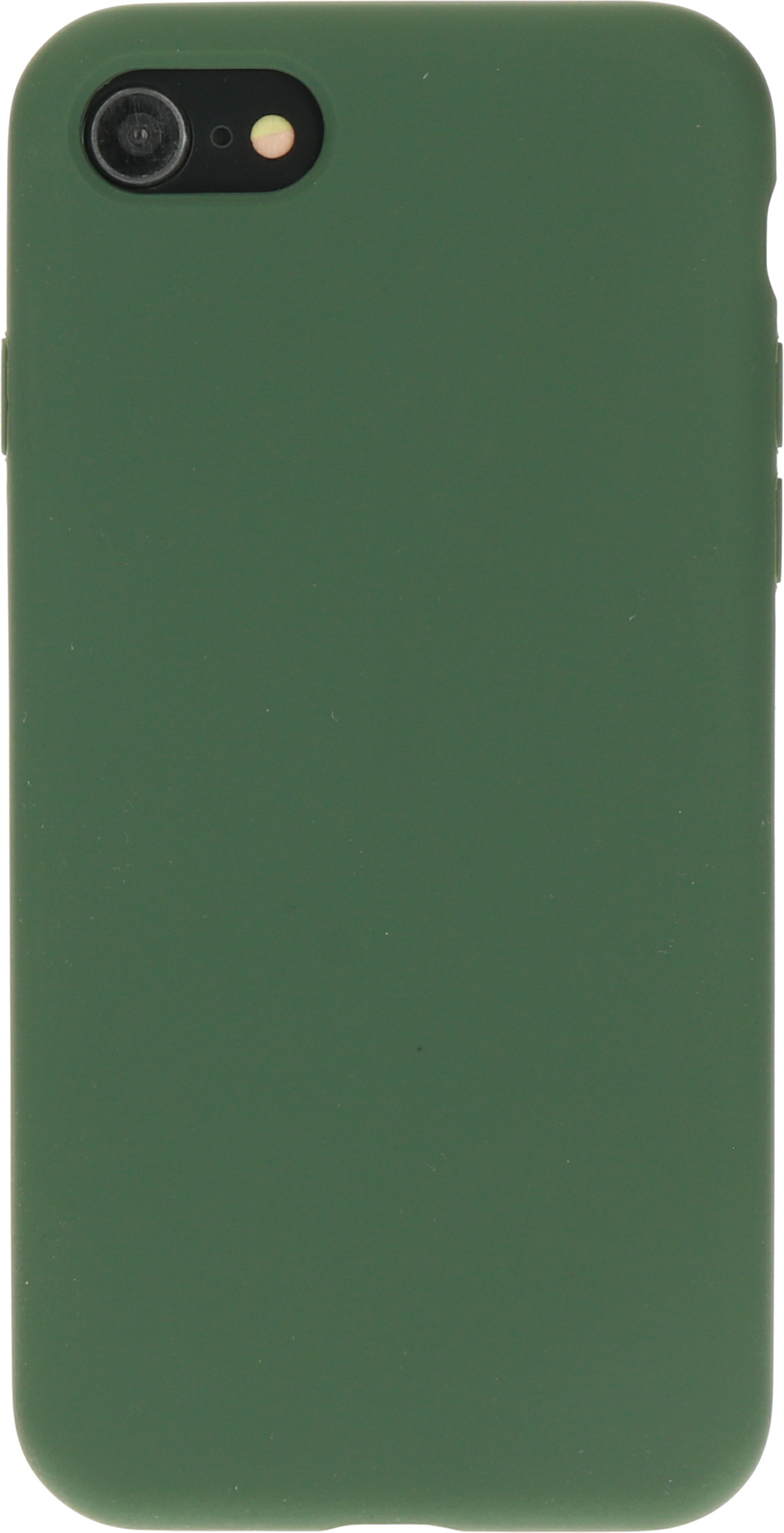 Groene telefoonhoes met een camera-uitsparing.