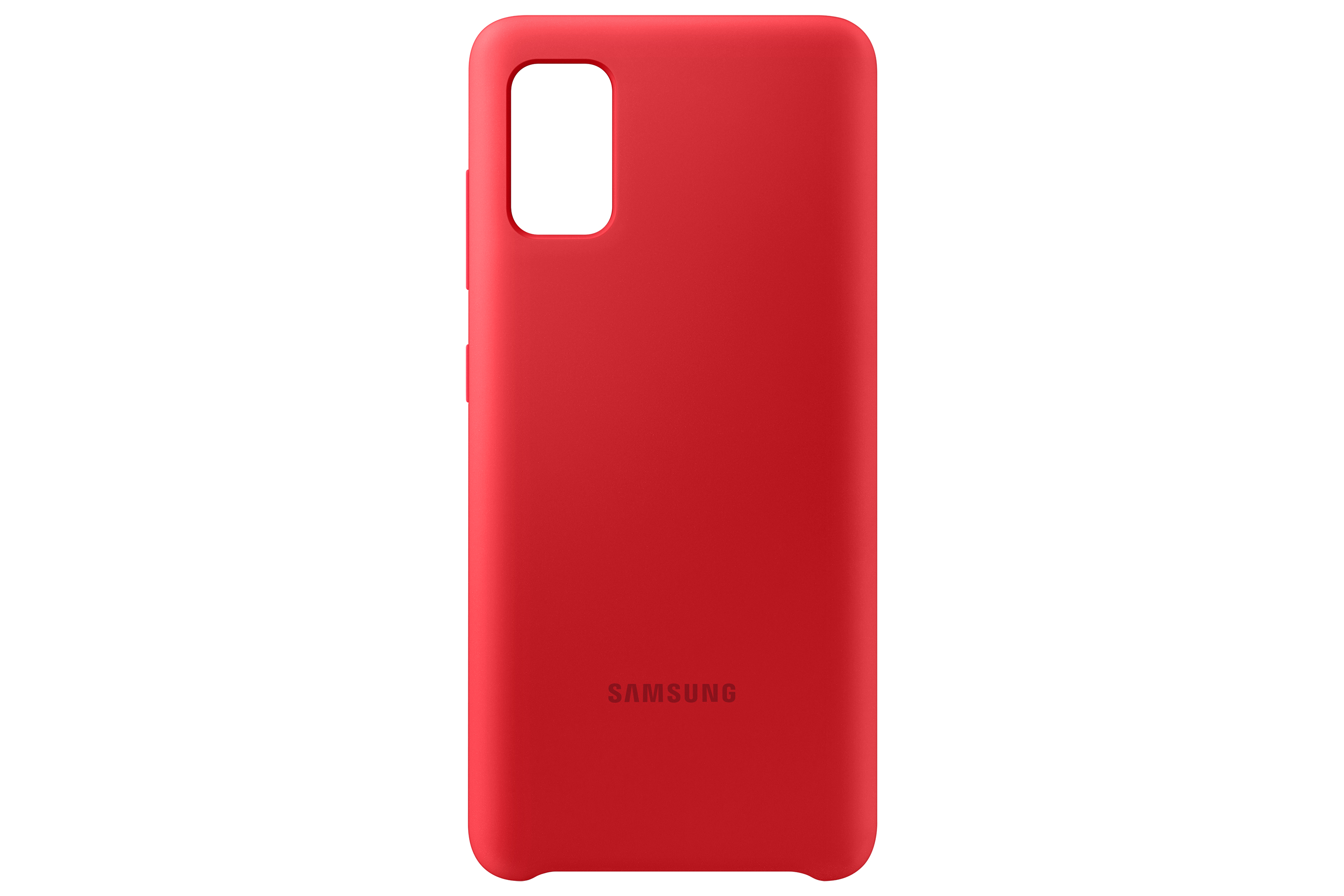 Custodia rossa per telefono. Con il logo Samsung.