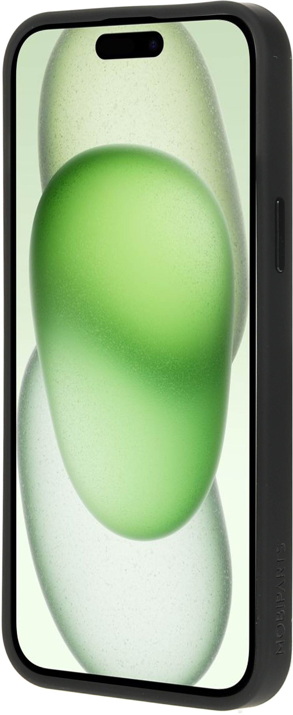 Phone case with a phone screen showing a wallpaper. White background.