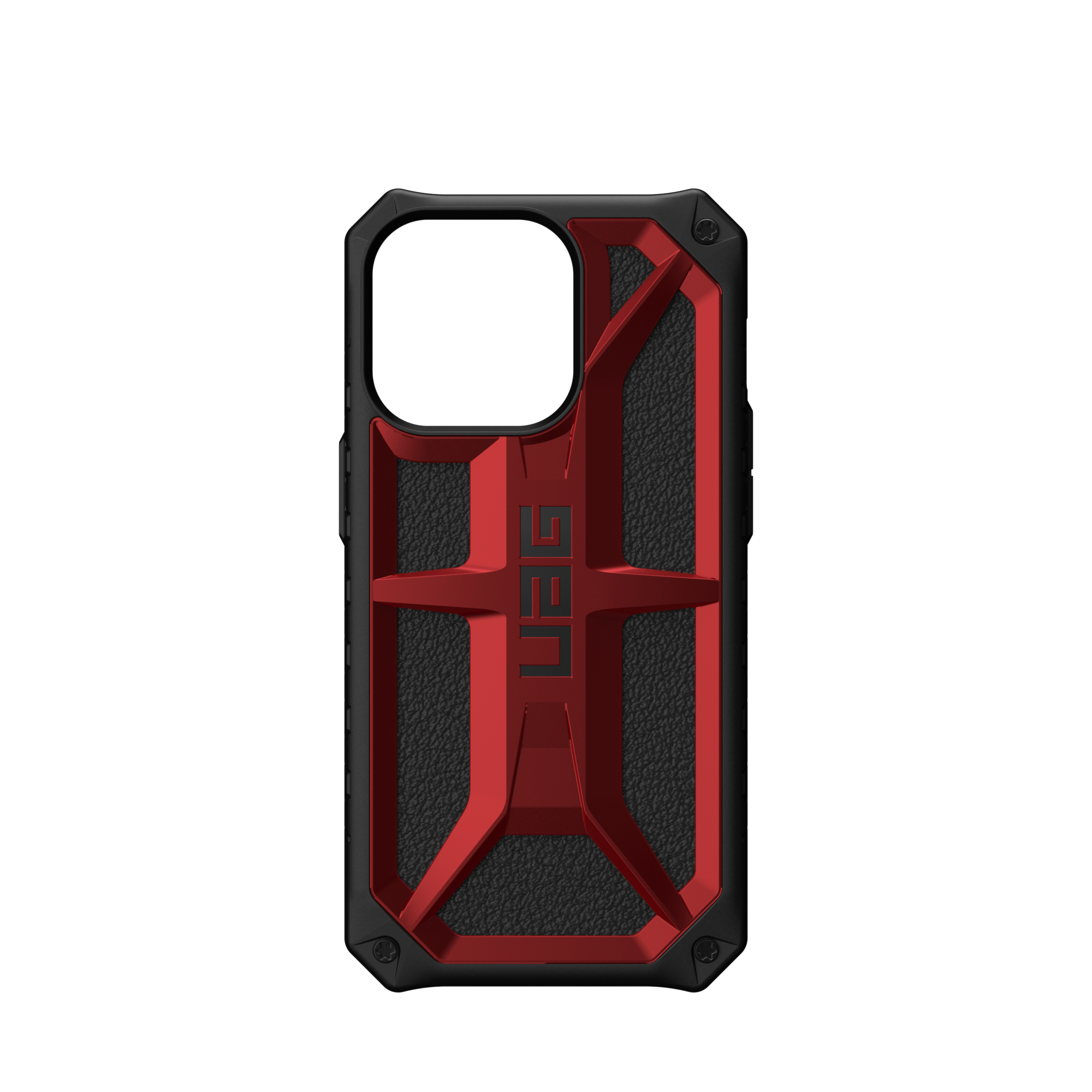 Schwarz-rotes Handycase mit UAG-Logo. Es ist robust und hat eine strukturierte Oberfläche.