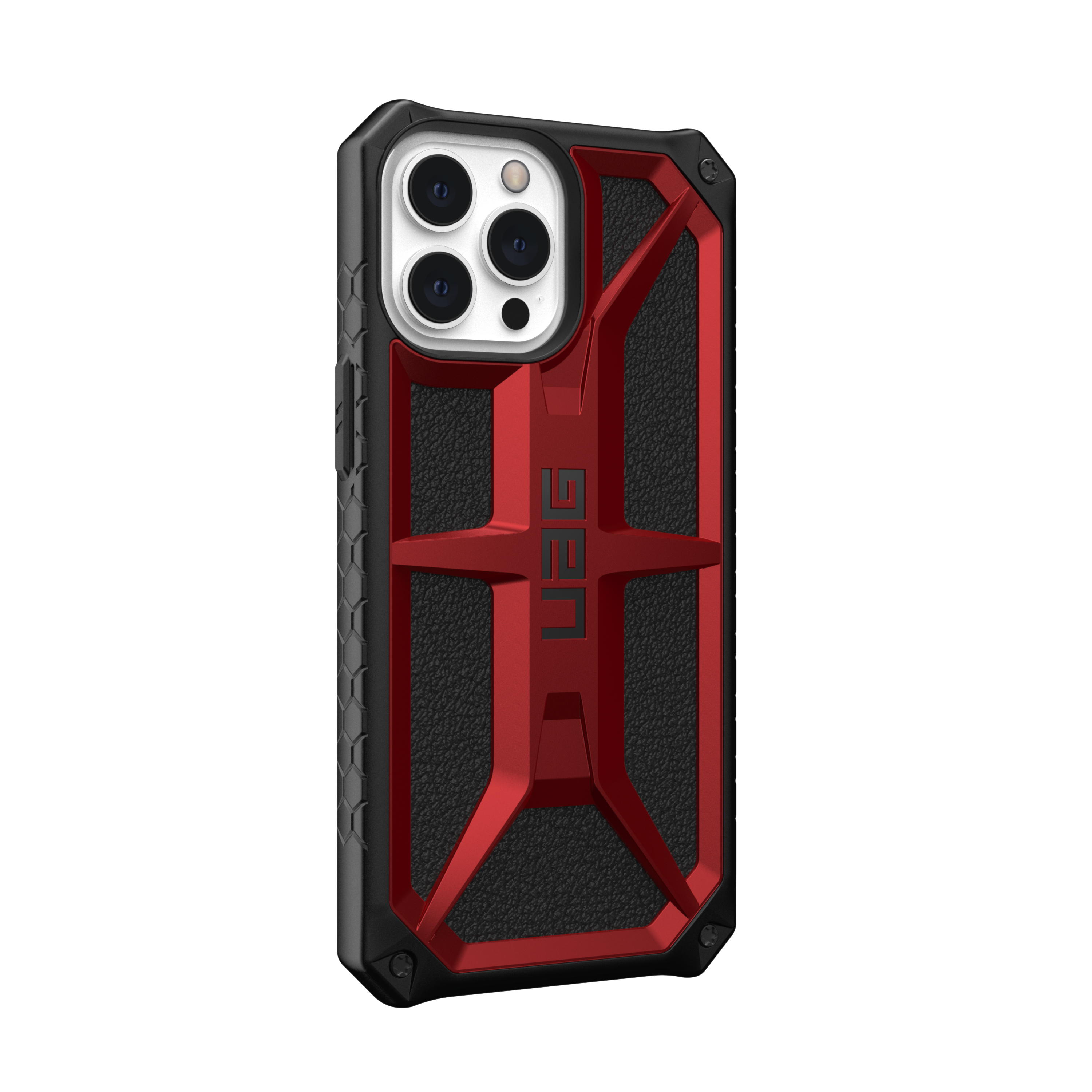Eine rot-schwarze Handyhülle mit robustem Design.