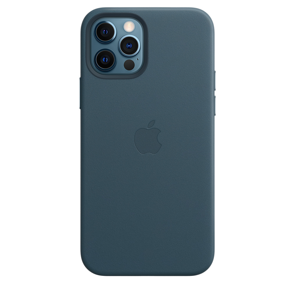 Blaue Handyhülle mit Kameraausschnitt und dem Apple-Logo. Die Hülle ist türkis.