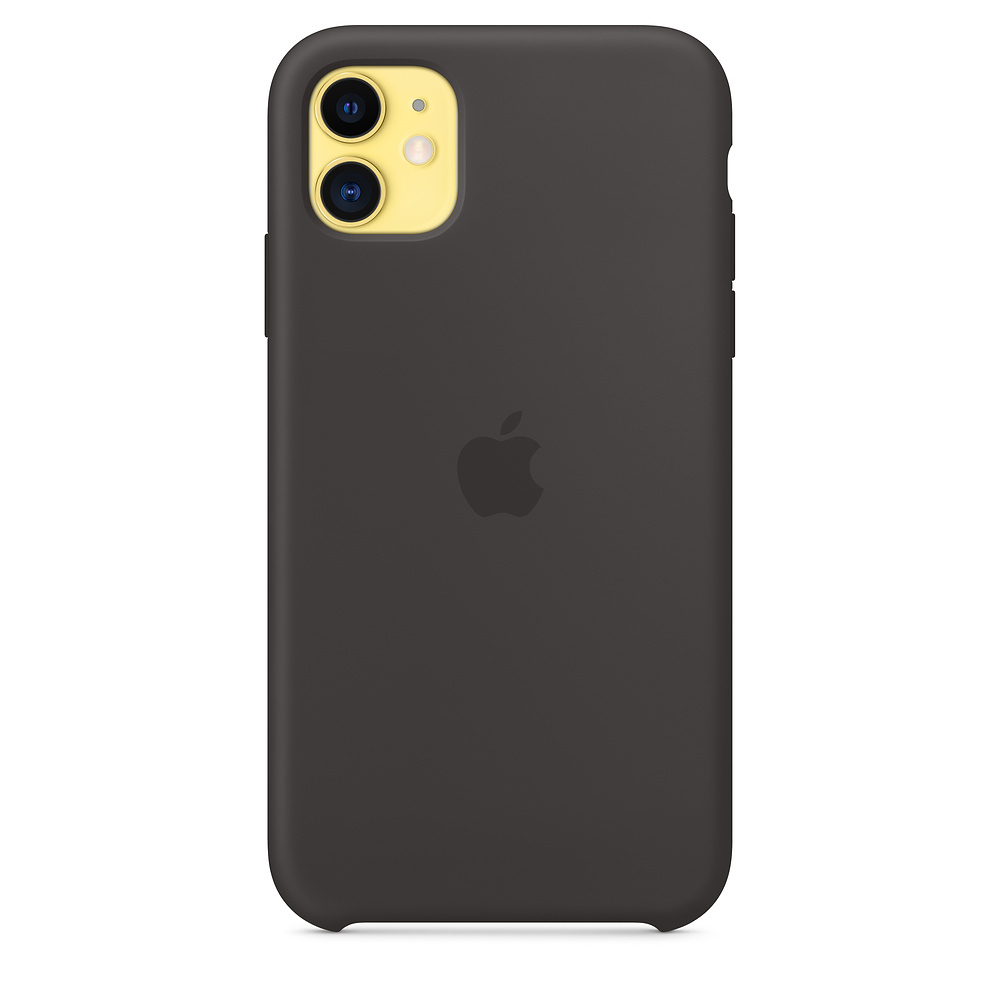 Dunkelgraues iPhone mit schwarzen Kameralinsen und einem Apple-Logo. Das Gehäuse ist dunkelgrau und glatt.