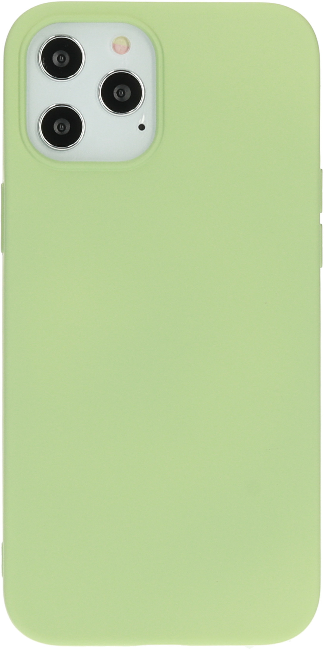 A light green phone case on a white background. It has camera cutouts.