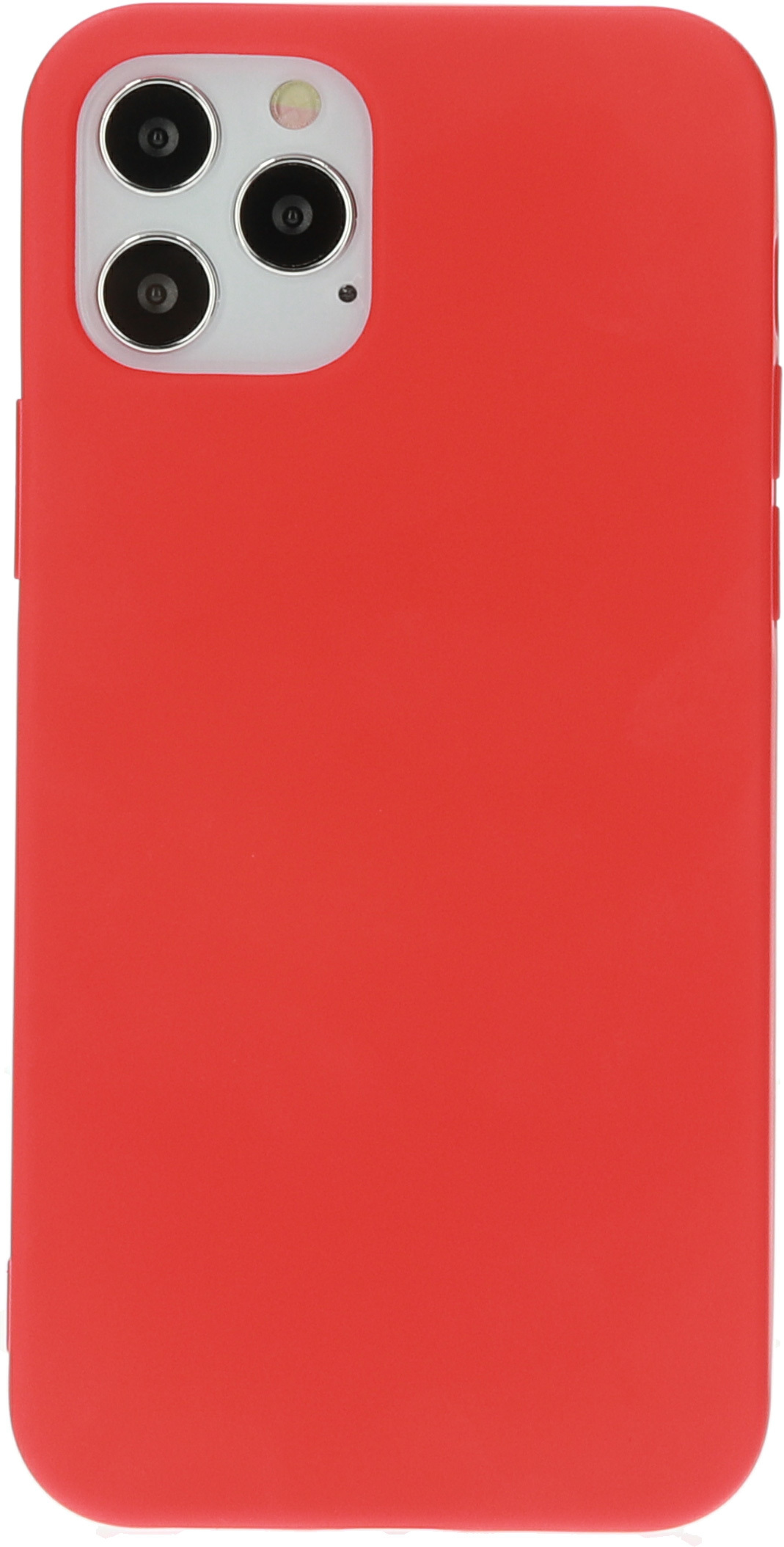 Red phone case with camera cutouts. Shows the back of a phone.