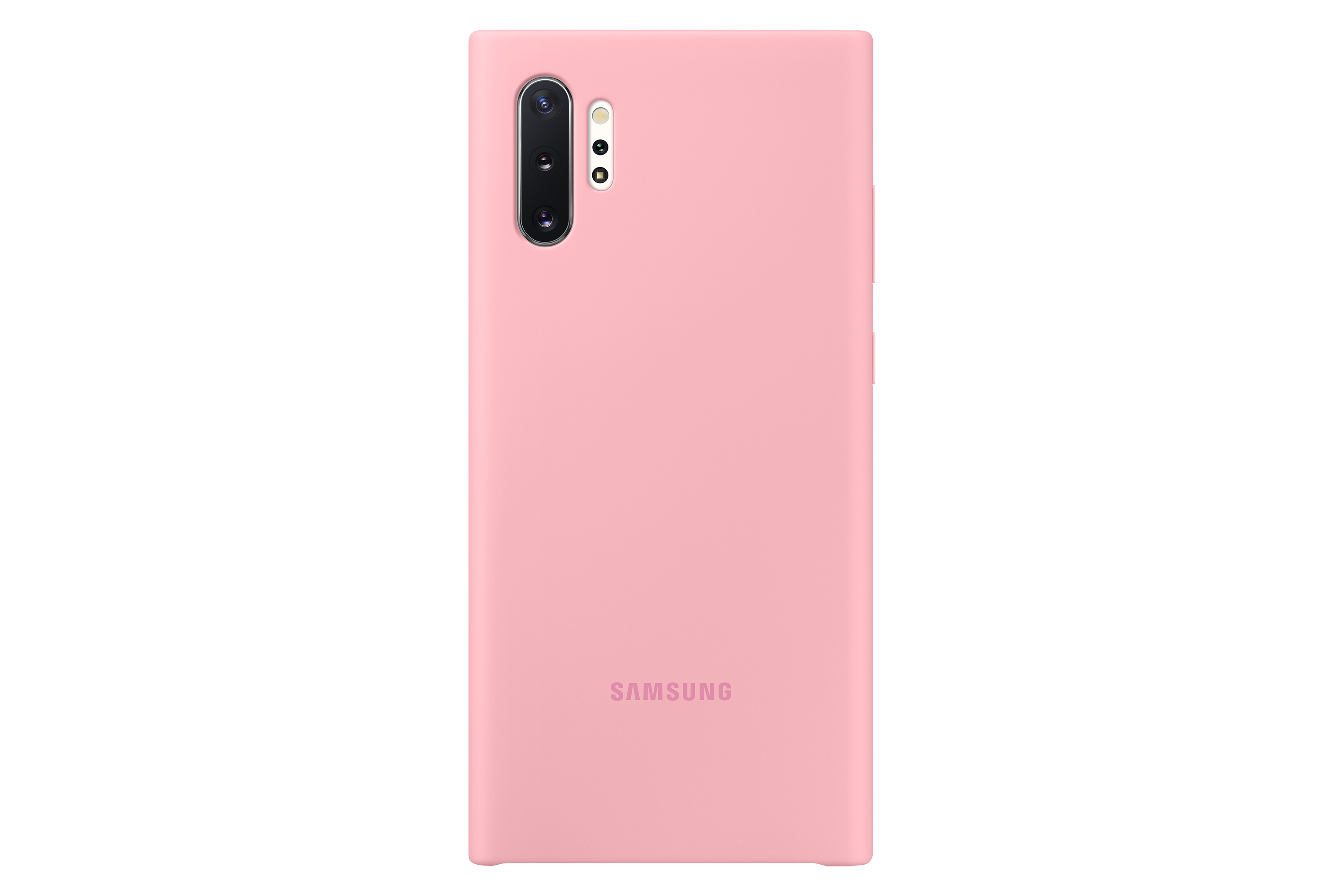 Eine pinke Handyhülle mit Samsung-Logo. Kamera und Knöpfe sind sichtbar.