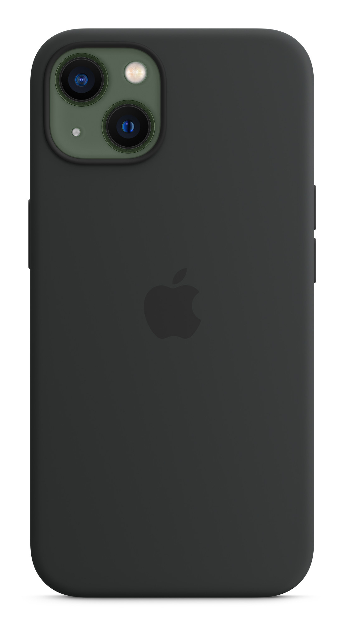Custodia nera con logo Apple e zona fotocamera.