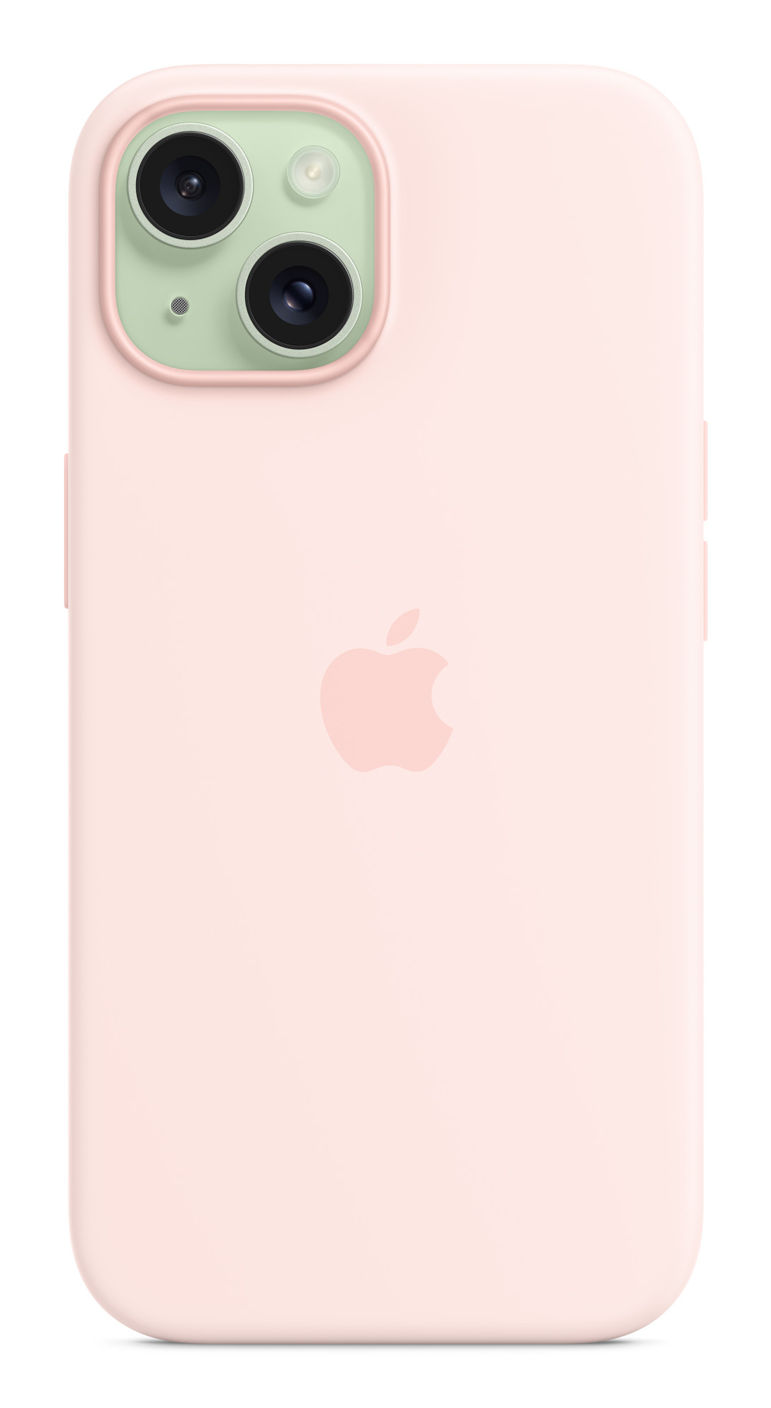 Retro iPhone rosa con fotocamera e logo Apple visibili. La fotocamera ha un anello verde.