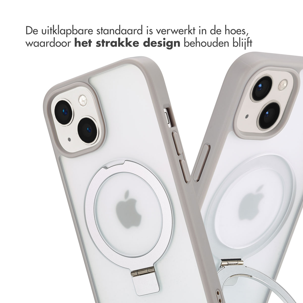 Telefoonhoesjes met ringhouder, close-up, transparante hoes.