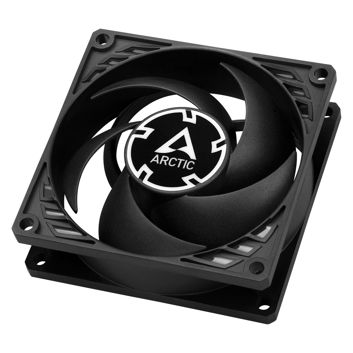 Schwarzer Lüfter mit dem Arctic-Logo in der Mitte.