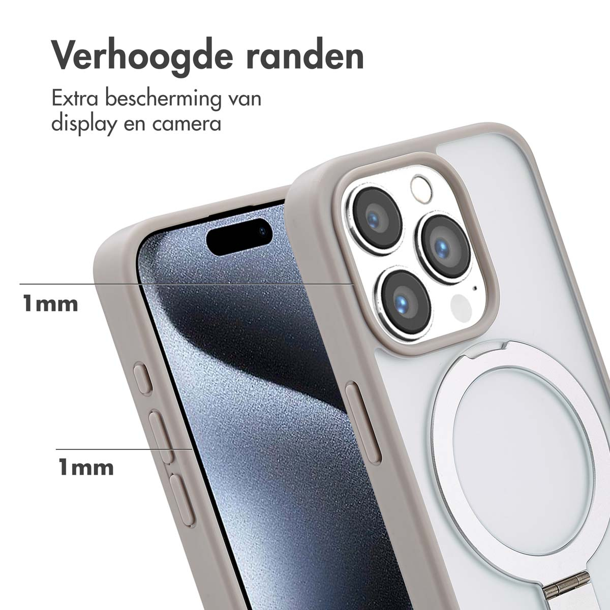 Telefoonhoesje dat het scherm en de camera van de telefoon beschermt.