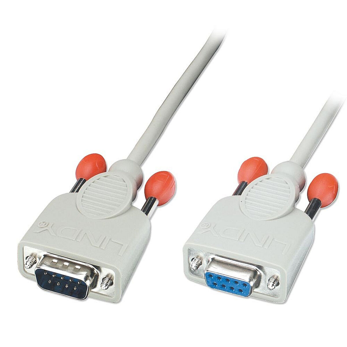 Due cavi per computer con connettori DB9, su sfondo bianco.