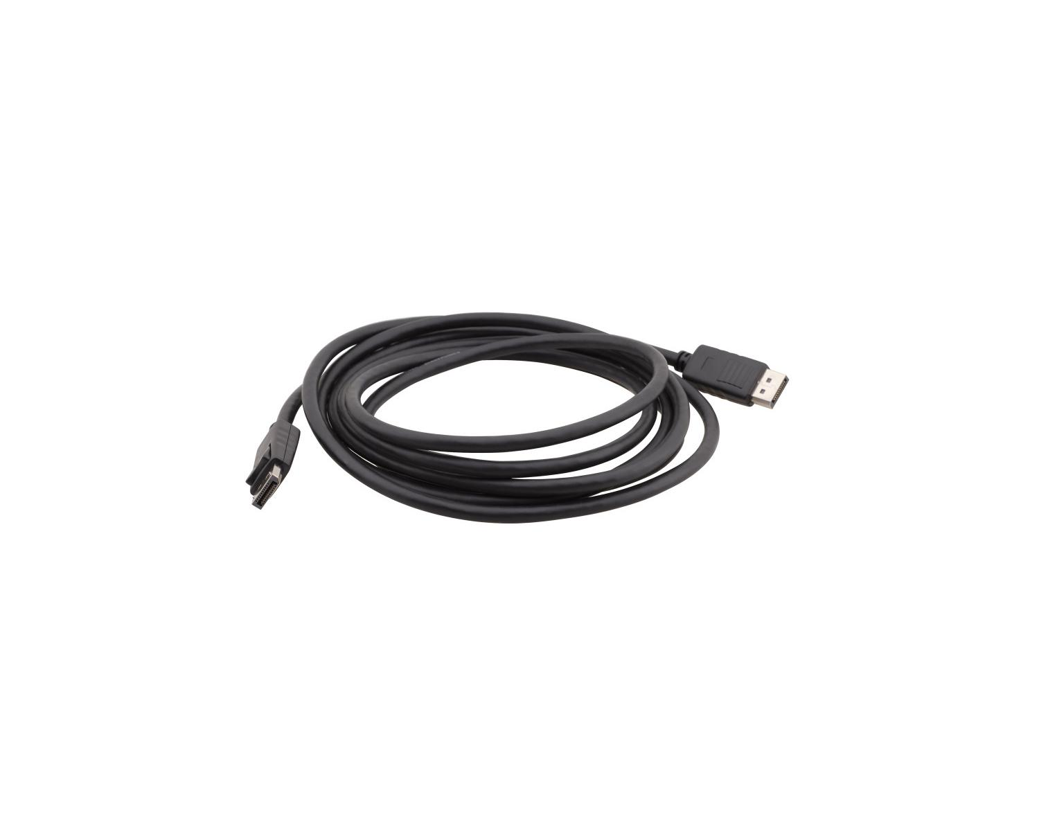 Ein schwarzes Kabel mit Anschlüssen an beiden Enden. Das Kabel ist auf weißem Hintergrund.