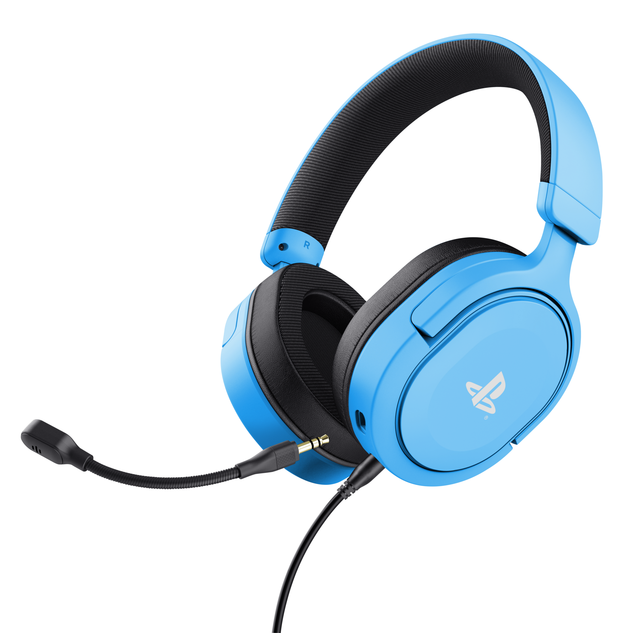 Niebieski zestaw słuchawkowy dla graczy z mikrofonem.