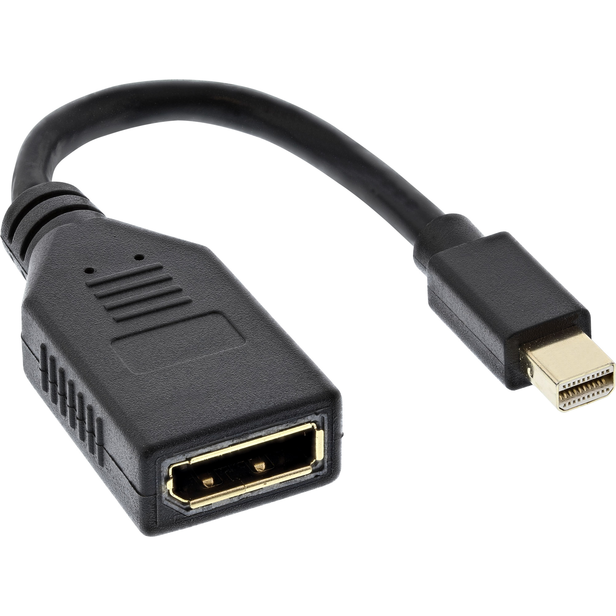 Cavo adattatore nero con connettore DisplayPort e connettore Mini DisplayPort.