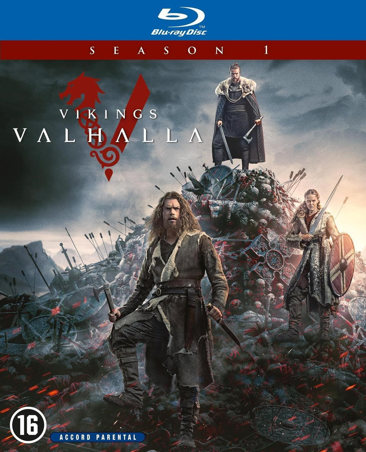 Tv-programma cover met drie krijgers, bloed en een gevechtsscène.