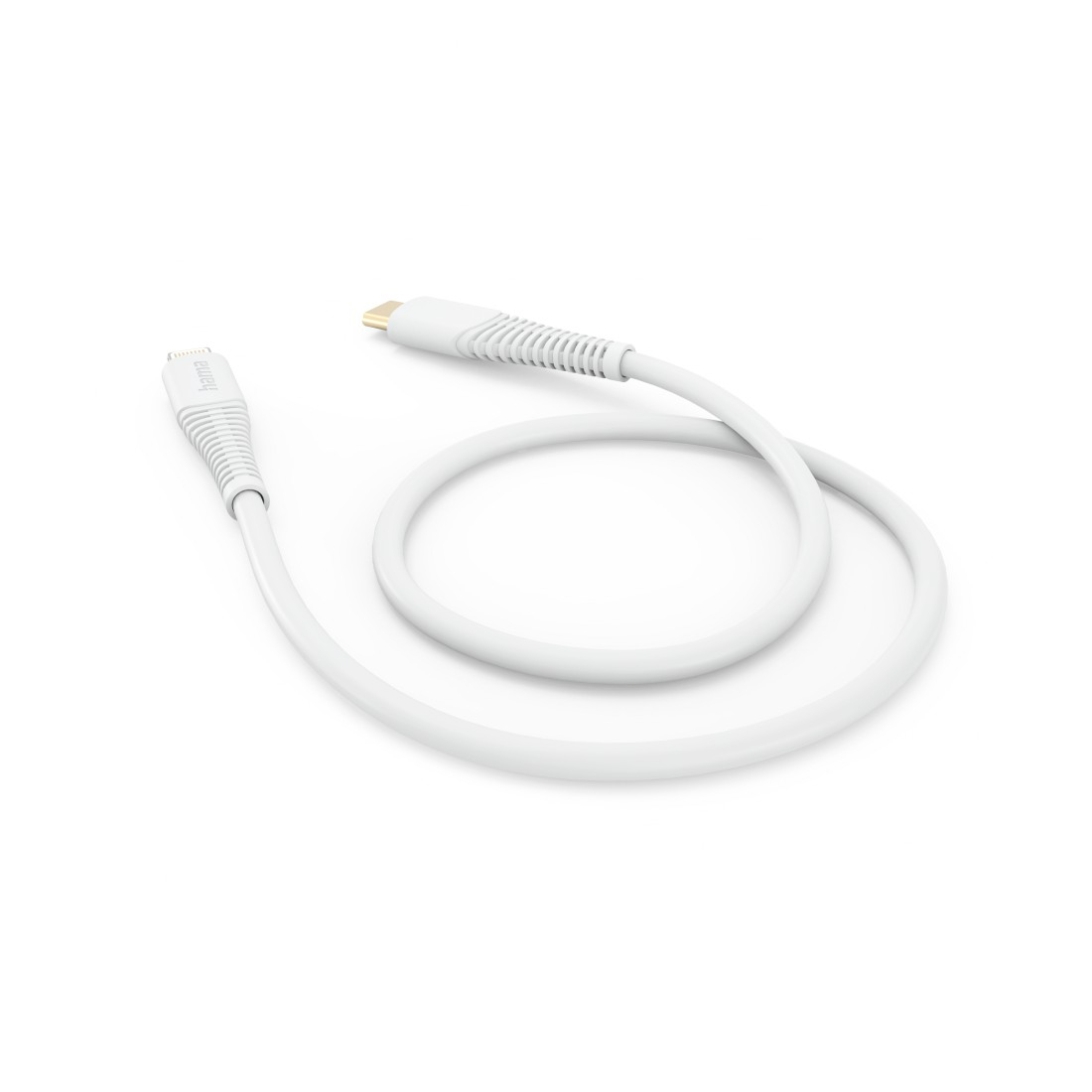 Cavo USB-C Hama bianco isolato su sfondo bianco.