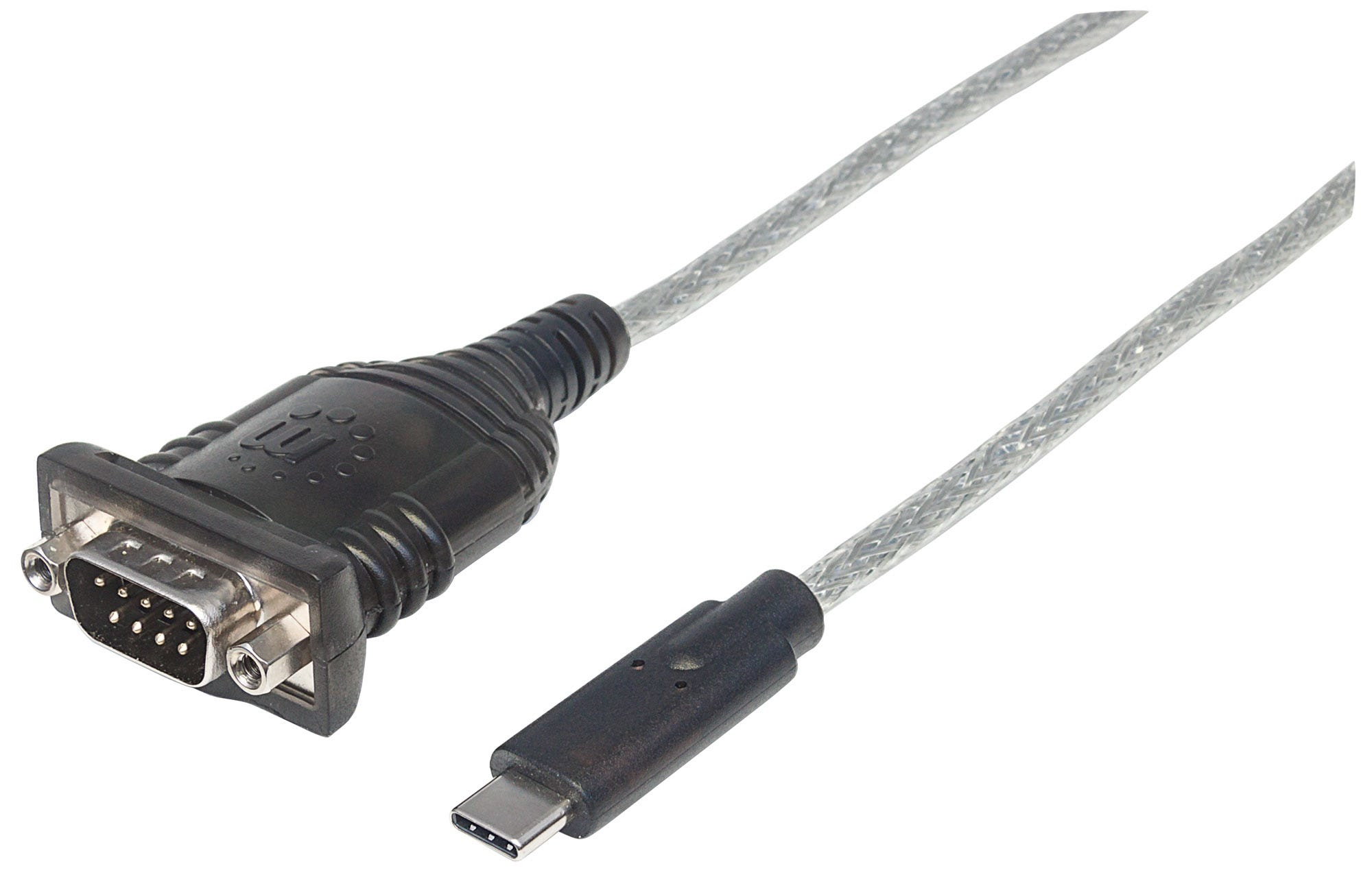 Cavo da USB-C a VGA nero e trasparente.