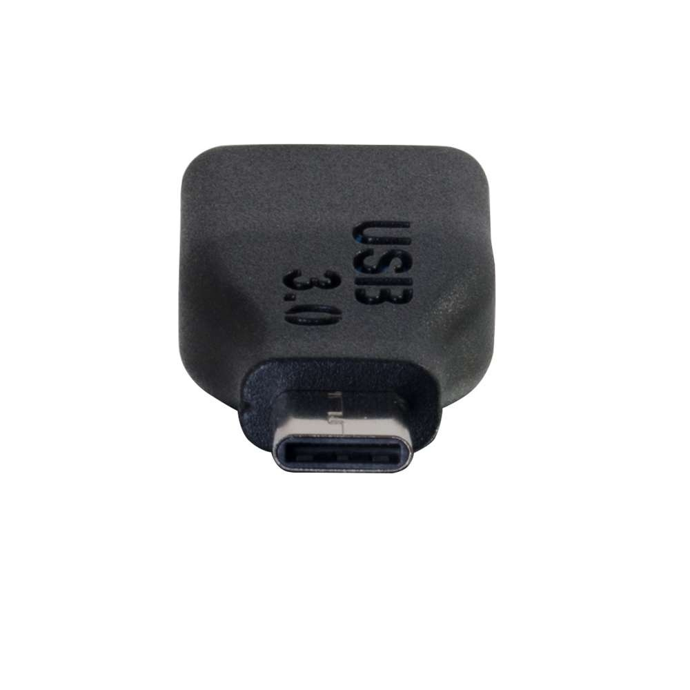 Czarny adapter USB 3.0 na USB-C na białym tle.