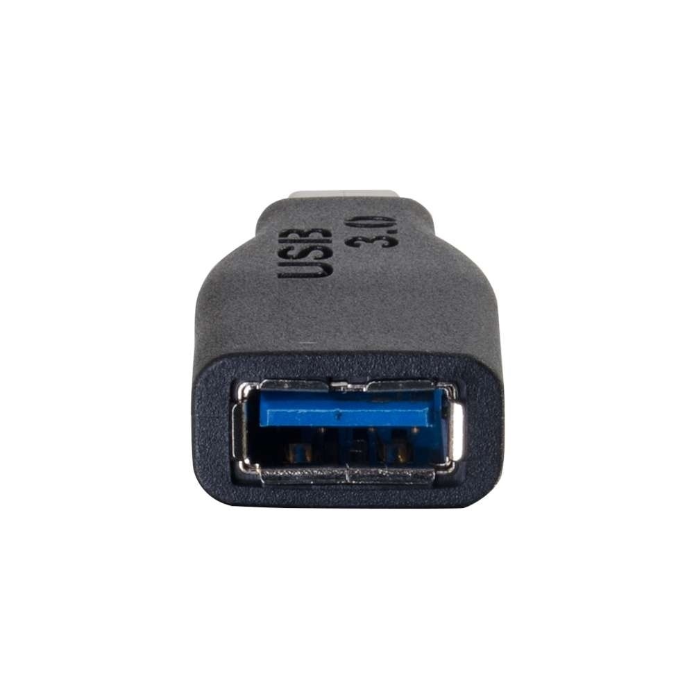 Adapter USB 3.0. Czarny kolor. Białe tło.