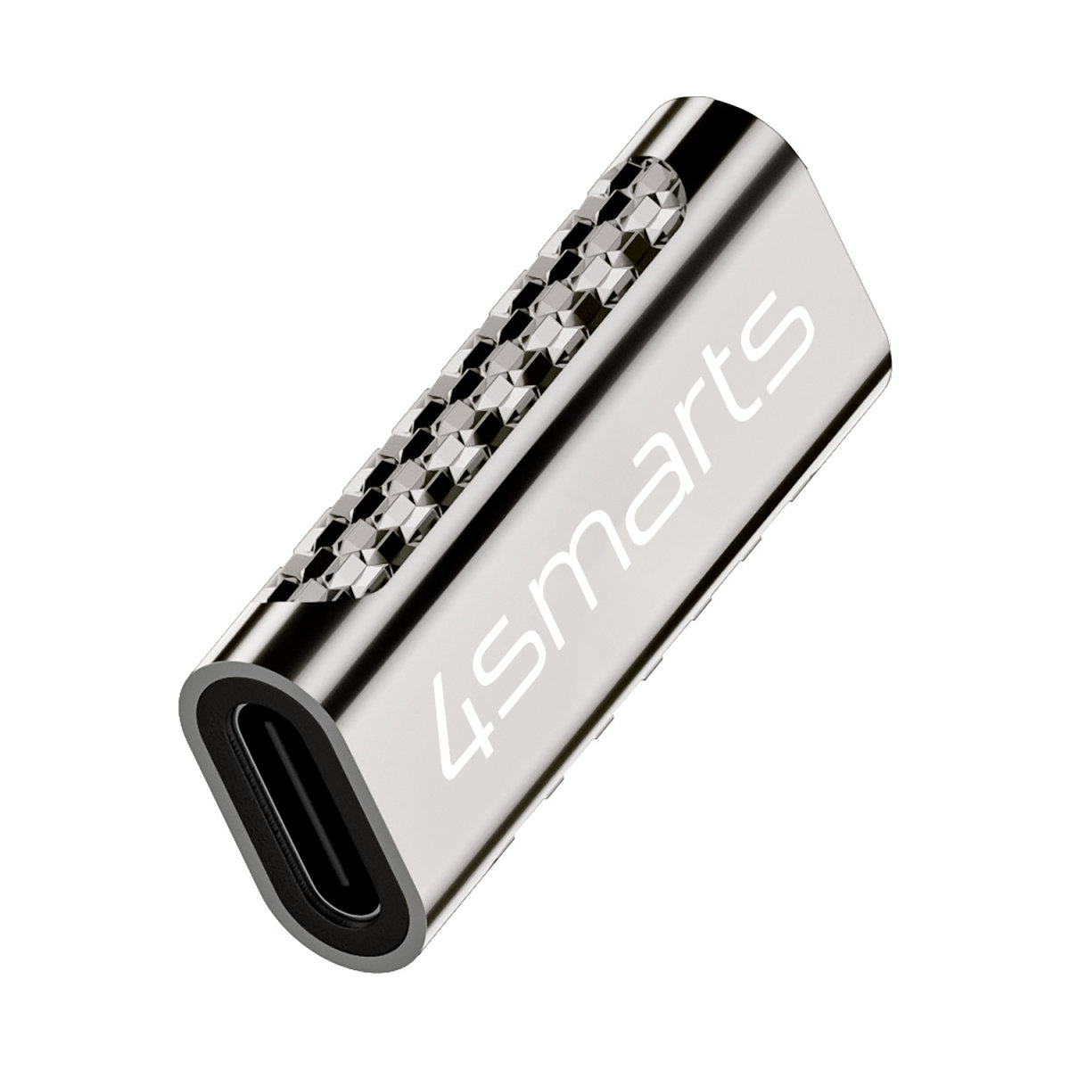 Adattatore USB-C argentato con testo '4smarts', su sfondo bianco.