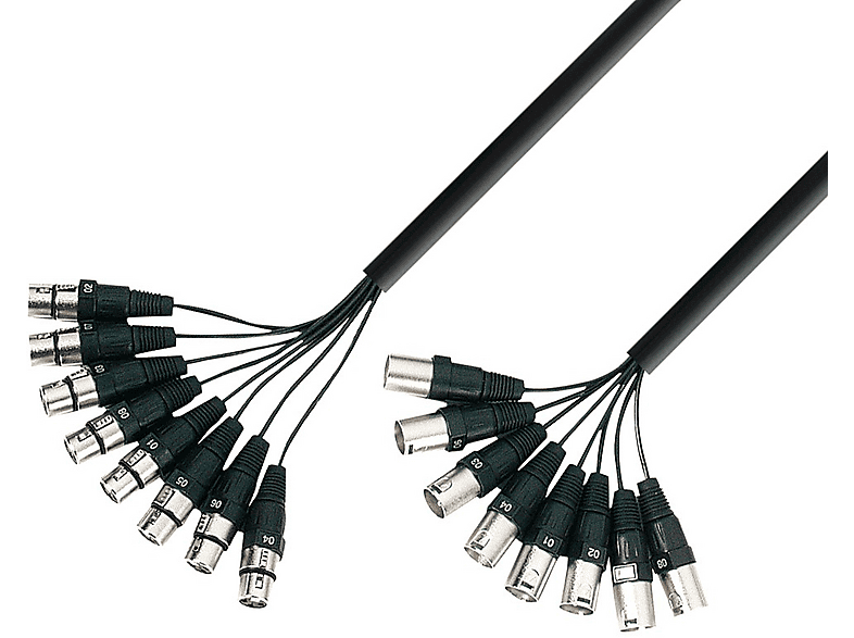 Cavo 8x Xlr Maschio Jack Stereo 6.3mm 5m Cavo Multipolare Adam Hall 8x XLR Maschio A 8x Jack Stereo 6.3mm - 5m Per Studio E Palco Cavo Multipolare XLR Jack