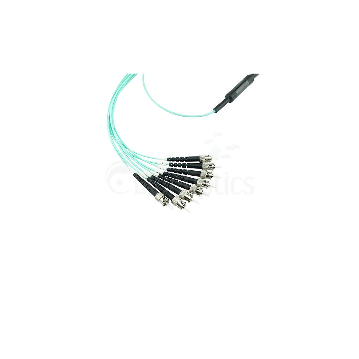 Diversi cavi in fibra ottica con connettori argentati.