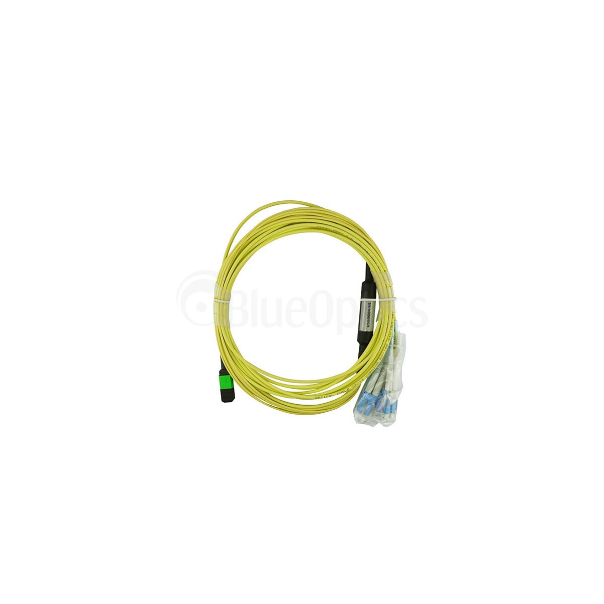 Cavo USB con cavo nero strutturato e connettore USB argentato.